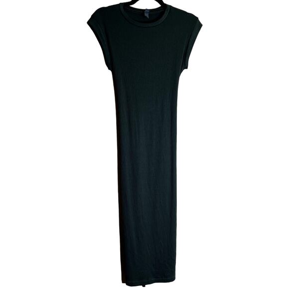 Alya Rib Knit sweater Dress Women Green Size Small Stretch Cap Sleeve Business - Picture 1 of 8